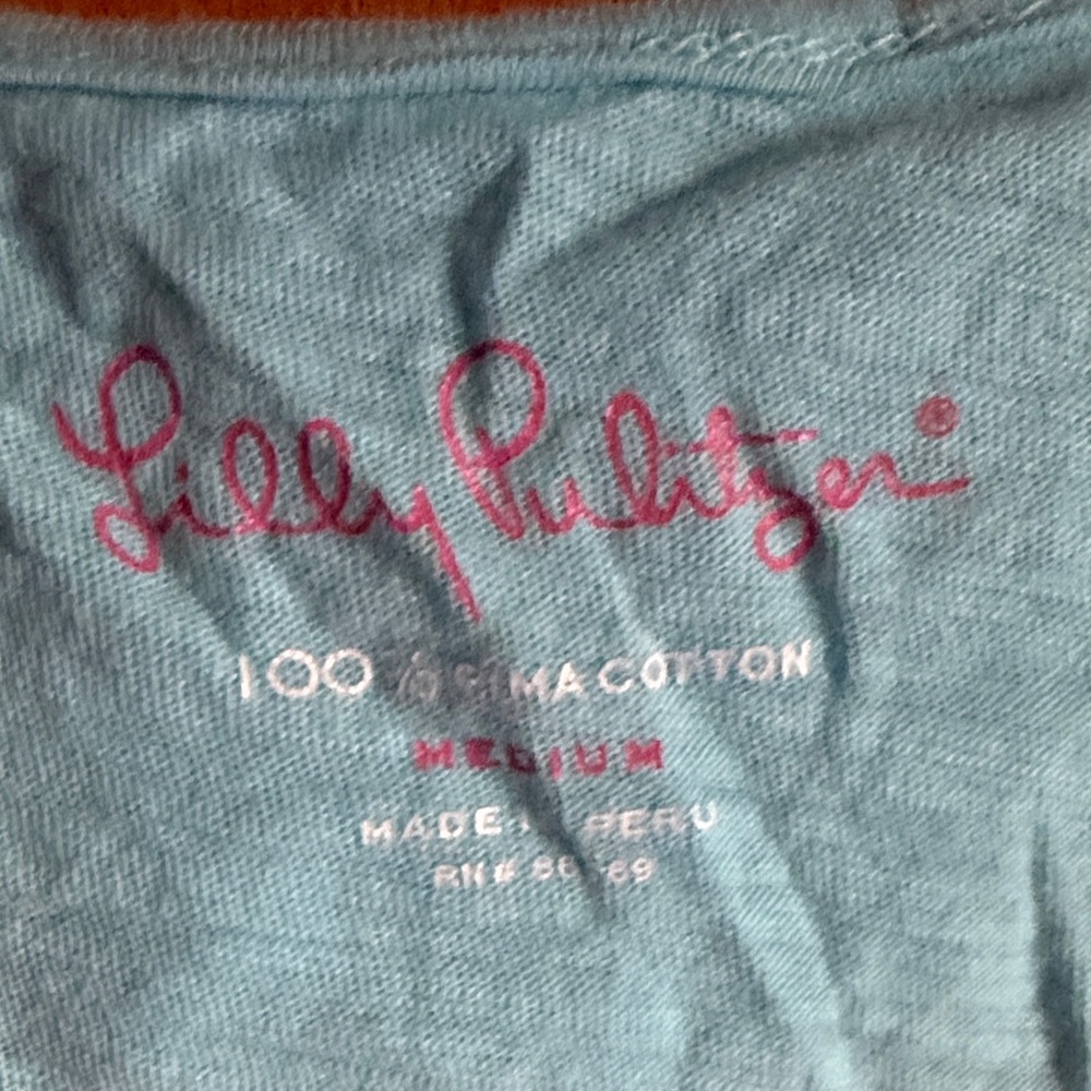 Lilly Pulitzer Turquoise Ruffled Blouse - Picture 2 of 6